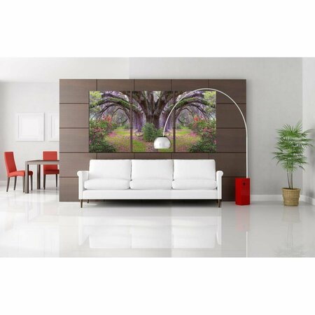 WORK-OF-ART 3 Piece Lavender Cherry Wrapped Canvas Wall Art Print - Multi Color - 27.5 x 60 x 0 .875 in. WO2838142
